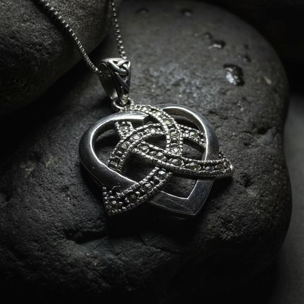 Marcasite Celtic Love Knot Necklace in Sterling Silver | Pendant | Wiccan Center