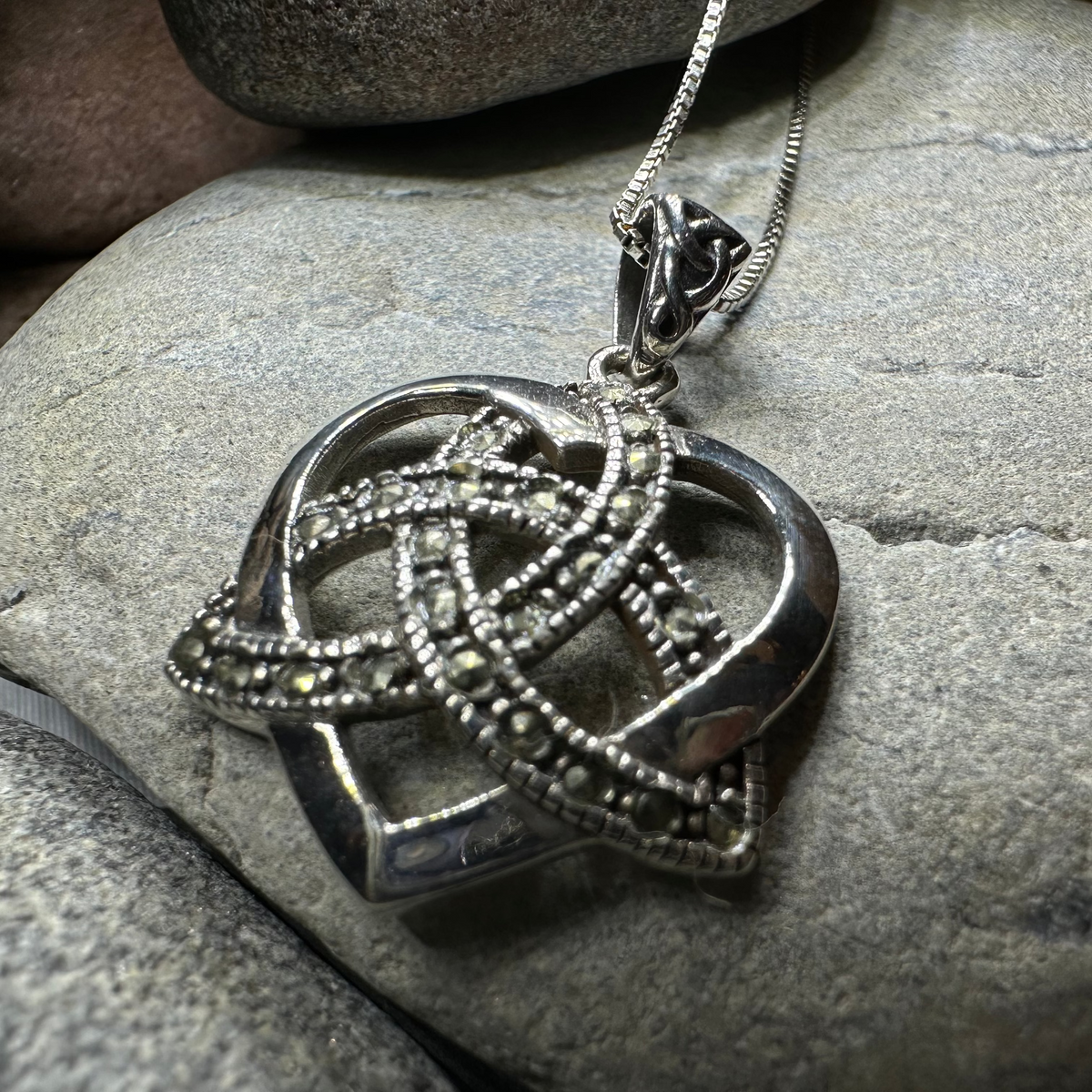 Marcasite Celtic Love Knot Necklace in Sterling Silver | Pendant | Wiccan Center