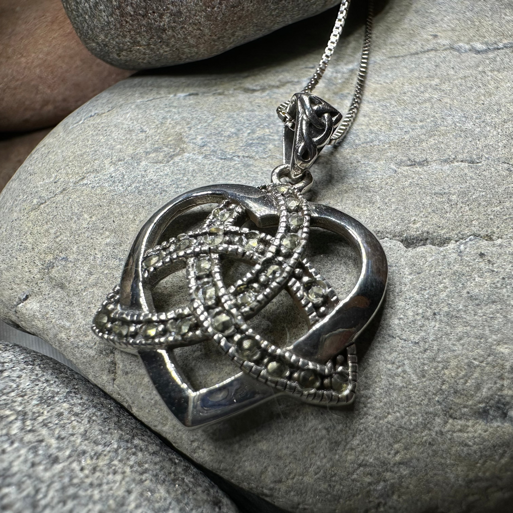 Marcasite Celtic Love Knot Necklace in Sterling Silver | Pendant | Wiccan Center