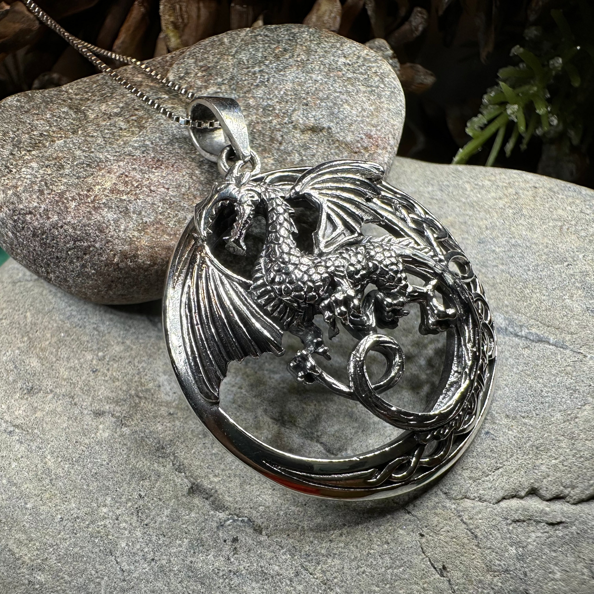 Electra Dragon Moon Necklace in Sterling Silver | Pendant | Wiccan Center