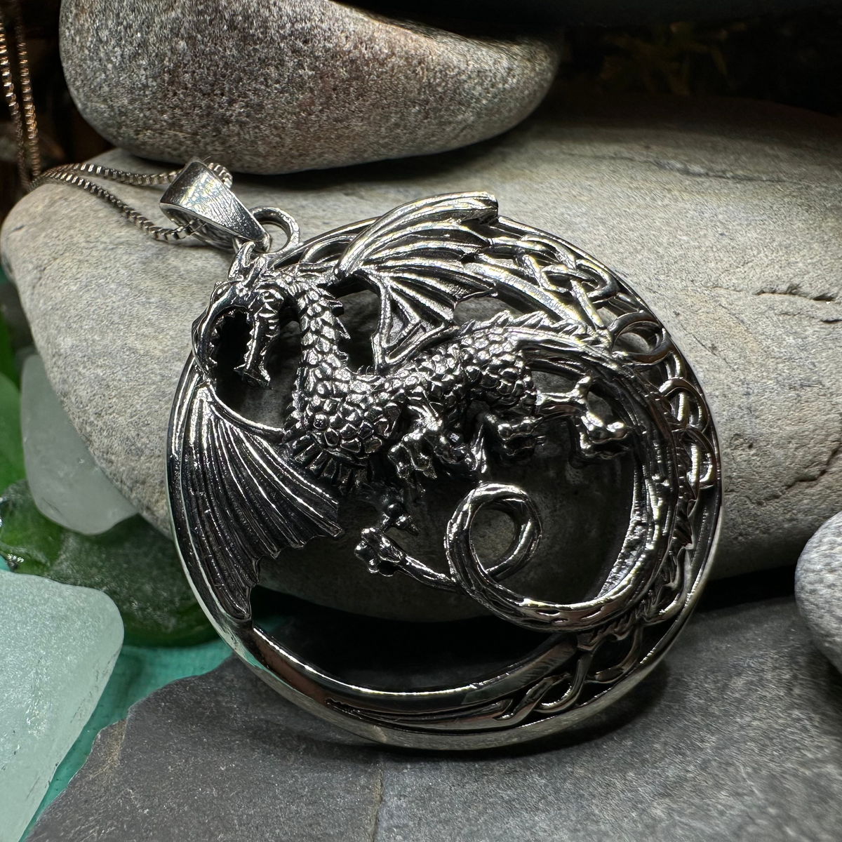 Electra Dragon Moon Necklace in Sterling Silver | Pendant | Wiccan Center