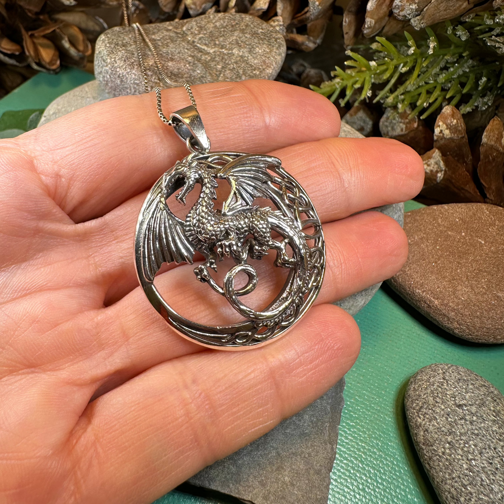 Electra Dragon Moon Necklace in Sterling Silver | Pendant | Wiccan Center