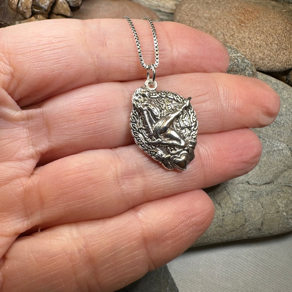 Claddagh Irish Dancer Necklace in Sterling Silver | Pendant | Wiccan Center