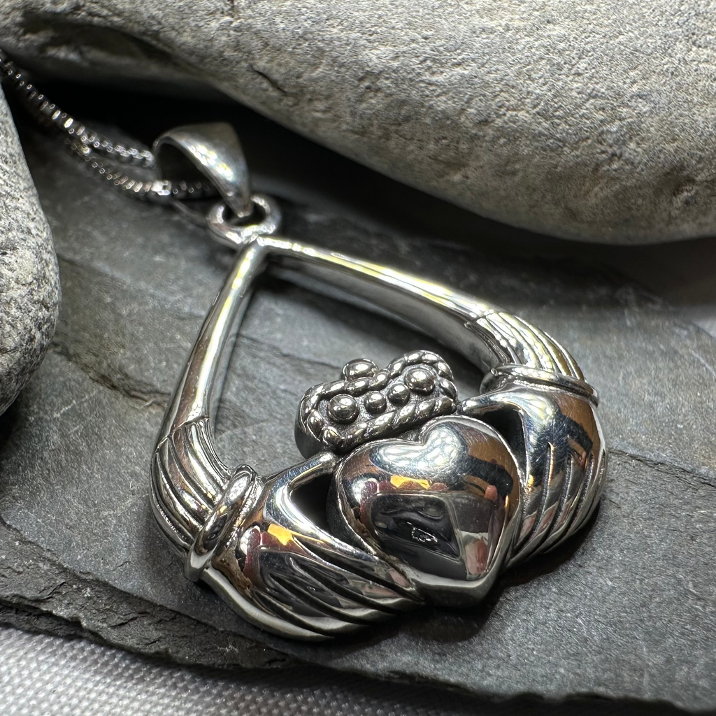 Leandra Irish Claddagh Necklace in Sterling Silver