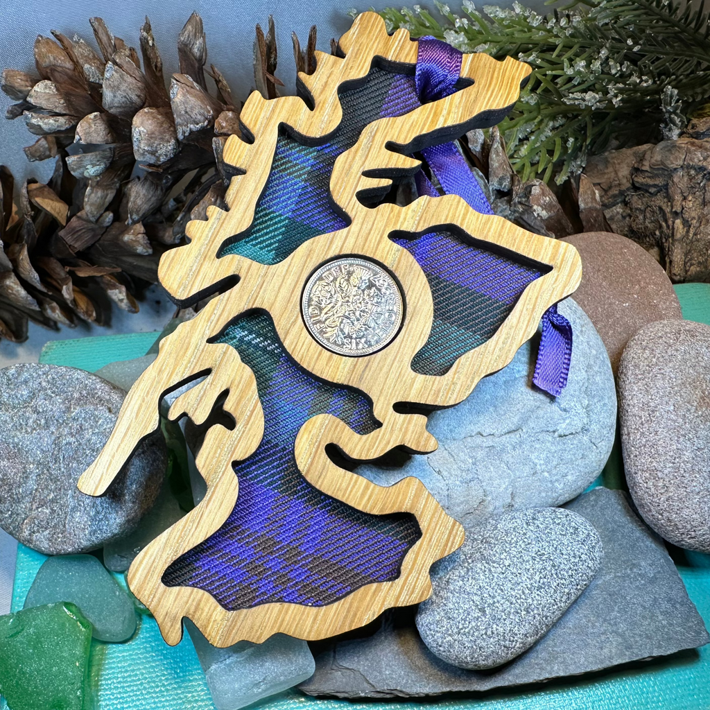 Scotland Map Lucky Sixpence Ornament | Gifts | Wiccan Center