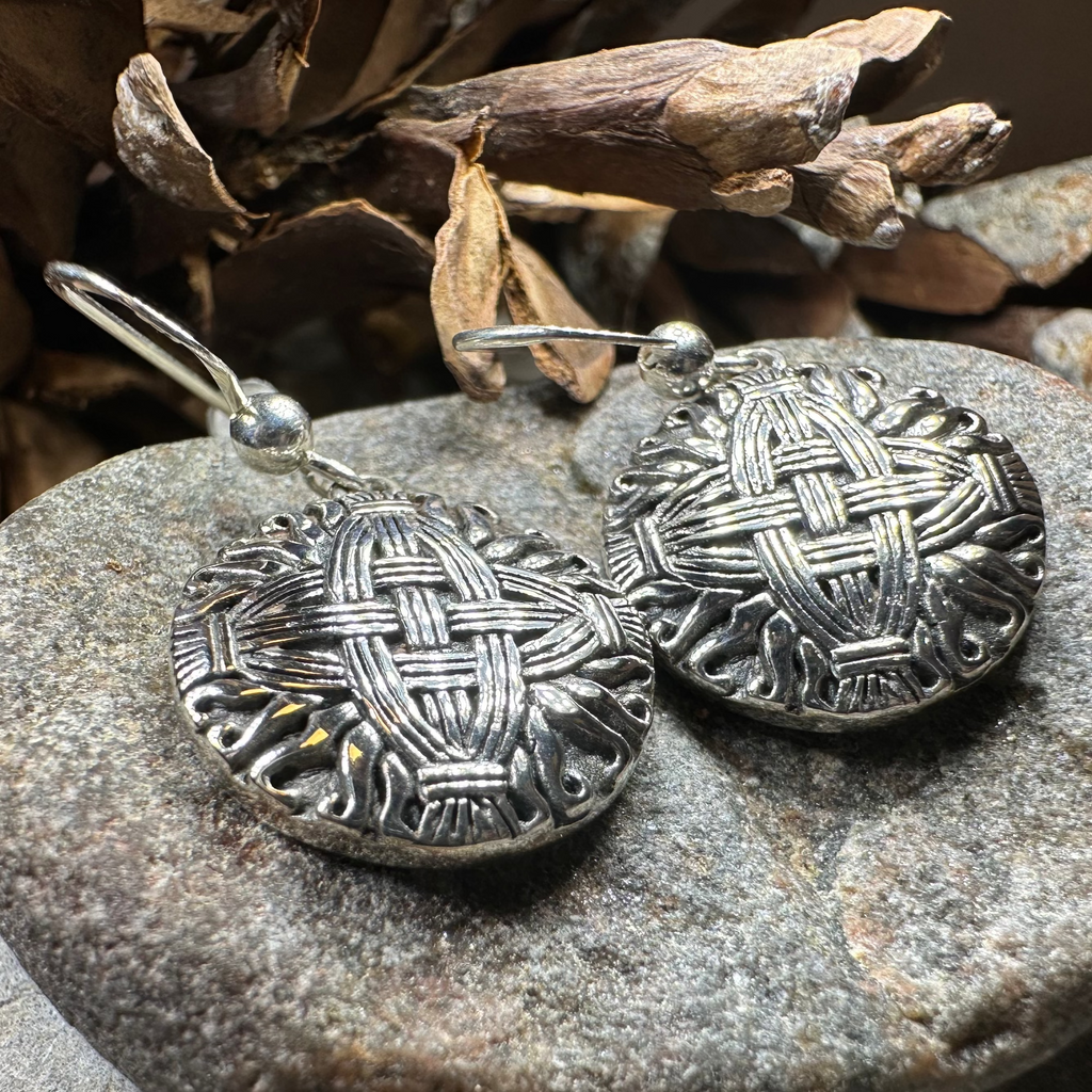 Irish Saint Bridgit's Cross Earrings in Sterling Silver | Dangle Earrings | Wiccan Center