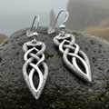 Giulia Celtic Knot Snake Earrings in Sterling Silver | Dangle Earrings | Wiccan Center