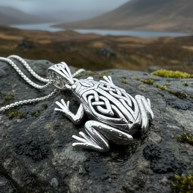 Celtic Frog Necklace in Sterling Silver | Pendant | Wiccan Center