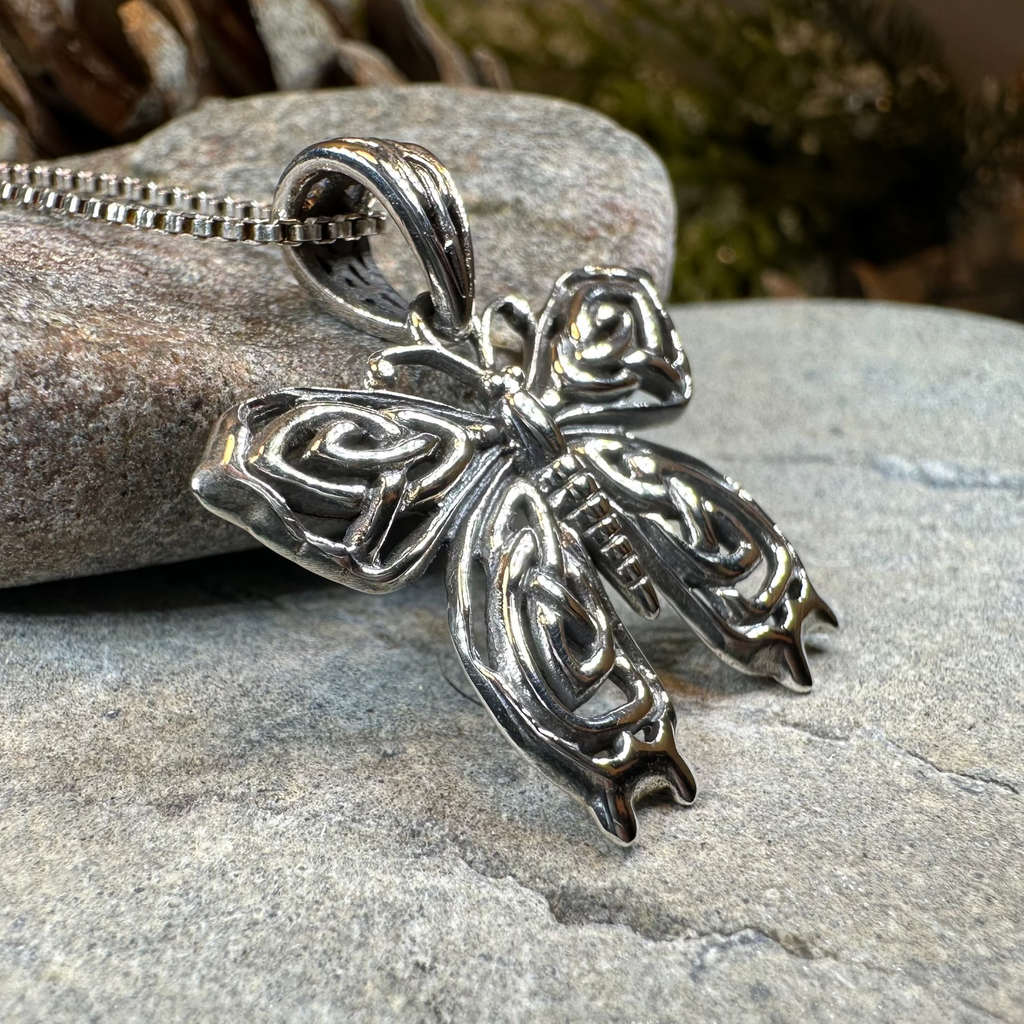 Azaria Celtic Butterfly Necklace in Sterling Silver | Pendant | Wiccan Center