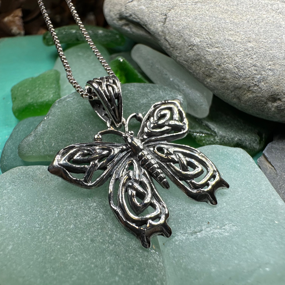 Azaria Celtic Butterfly Necklace in Sterling Silver | Pendant | Wiccan Center