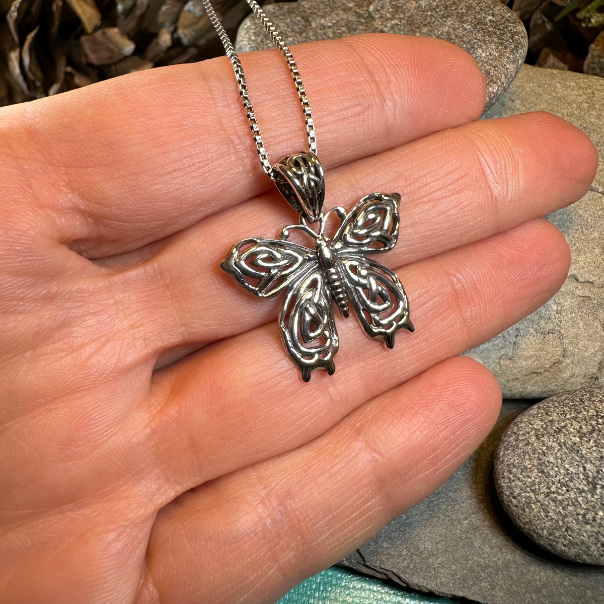 Azaria Celtic Butterfly Necklace in Sterling Silver | Pendant | Wiccan Center