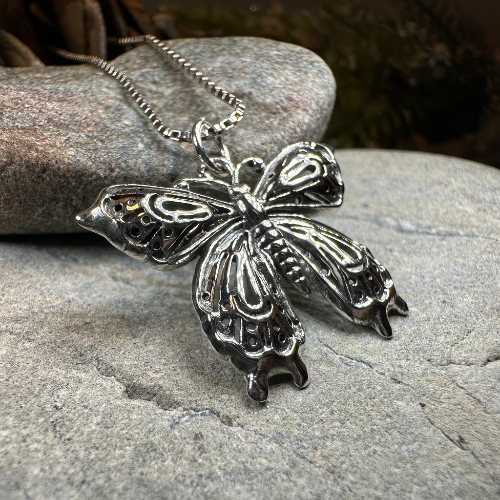 Celtic Butterfly Silver Necklace | Pendant | Wiccan Center