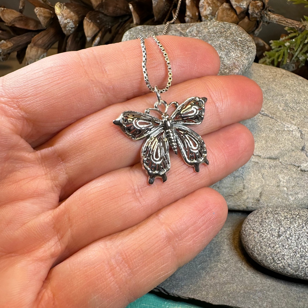 Celtic Butterfly Silver Necklace | Pendant | Wiccan Center