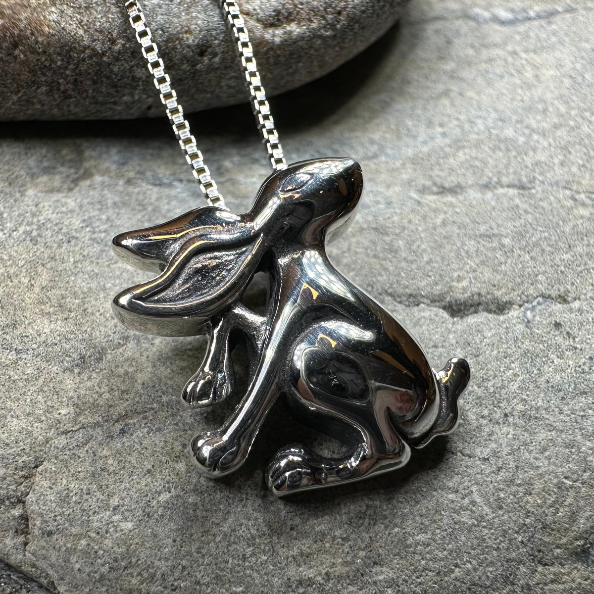 Willow Rabbit Necklace in Sterling Silver