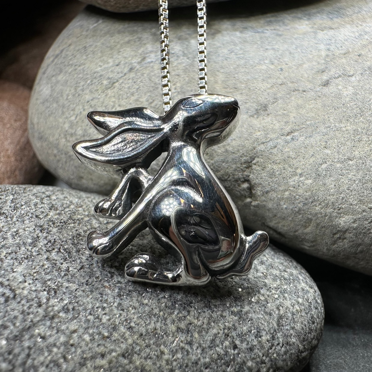 Willow Rabbit Necklace in Sterling Silver
