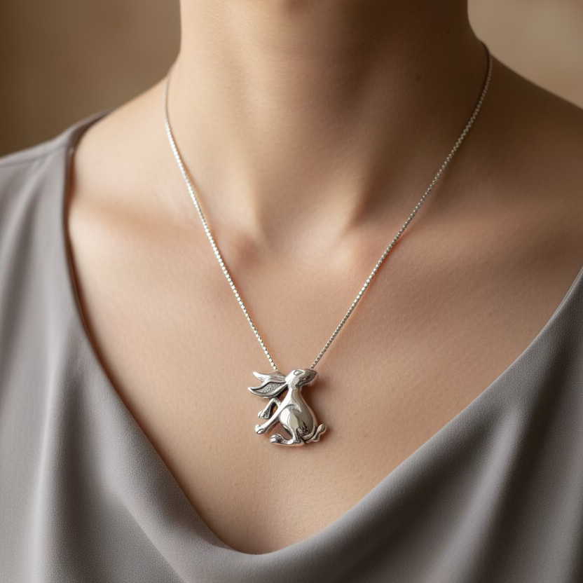 Willow Rabbit Necklace in Sterling Silver