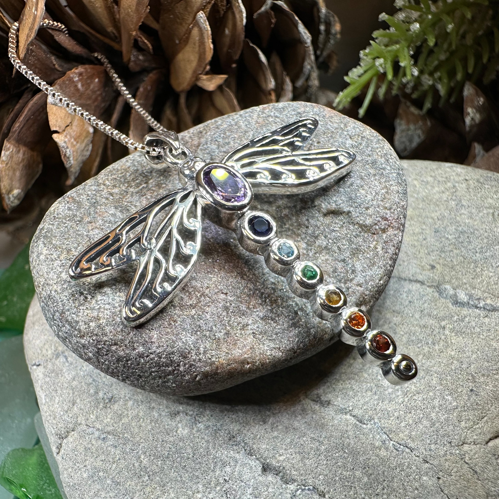 Chakra Dragonfly Necklace | Pendant | Wiccan Center