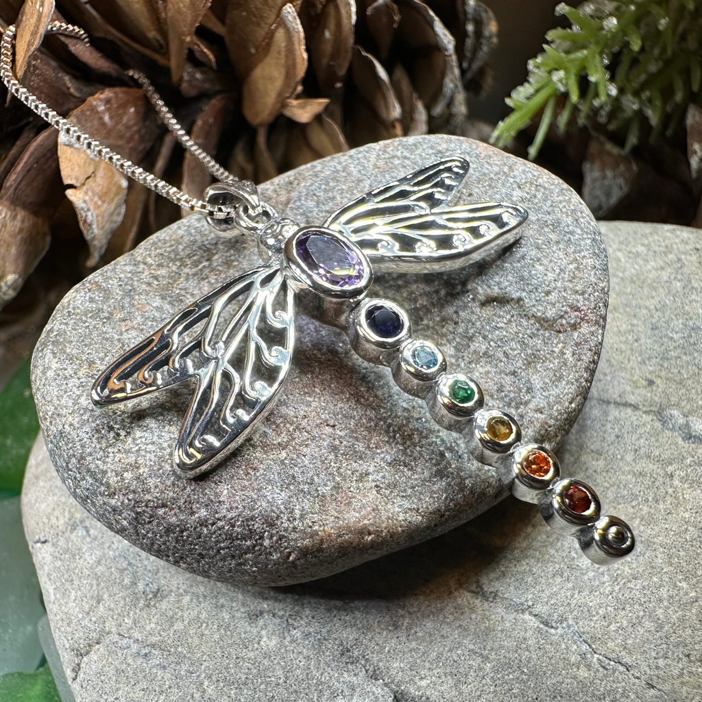 Chakra Dragonfly Necklace | Pendant | Wiccan Center
