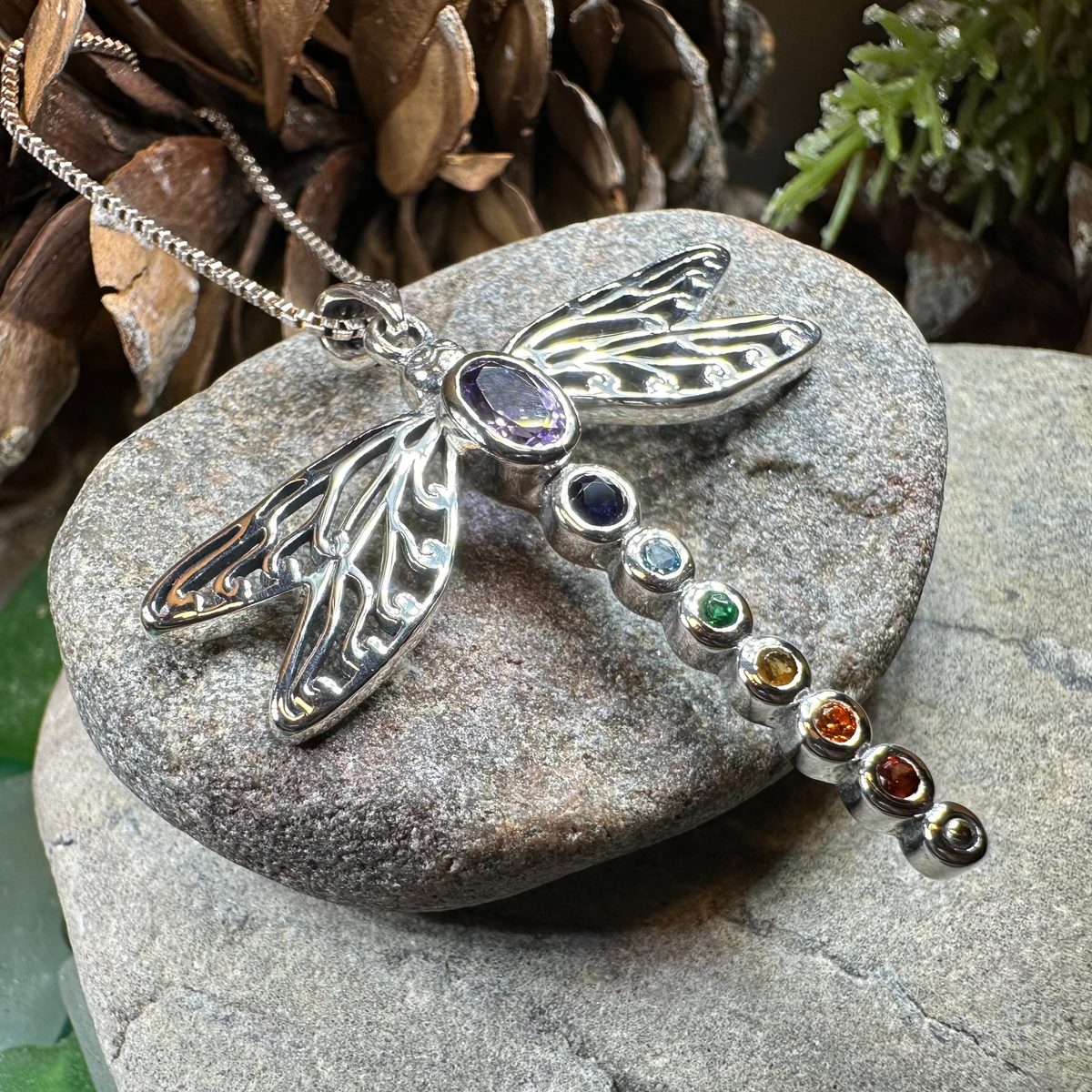 Chakra Dragonfly Necklace | Pendant | Wiccan Center