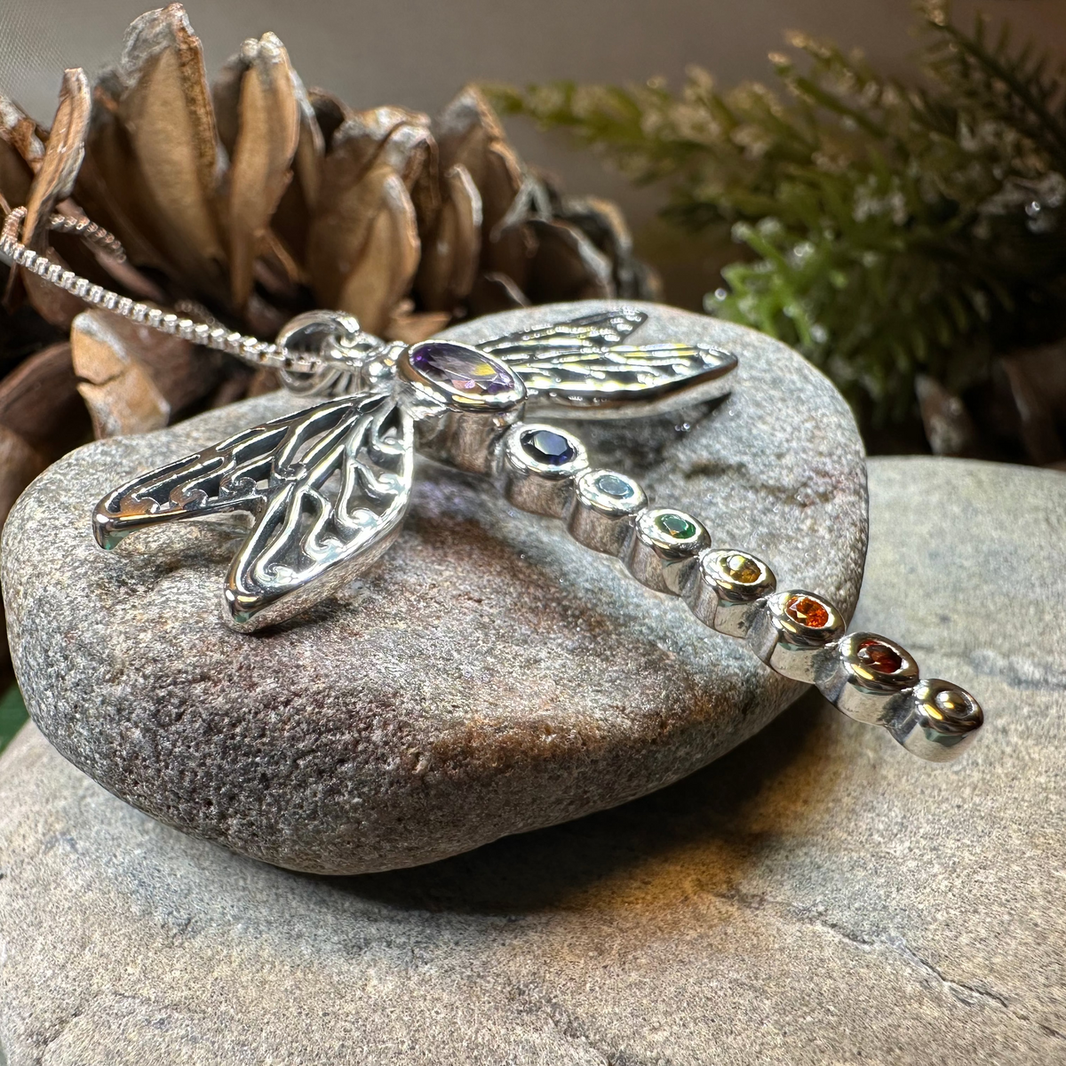 Chakra Dragonfly Necklace | Pendant | Wiccan Center