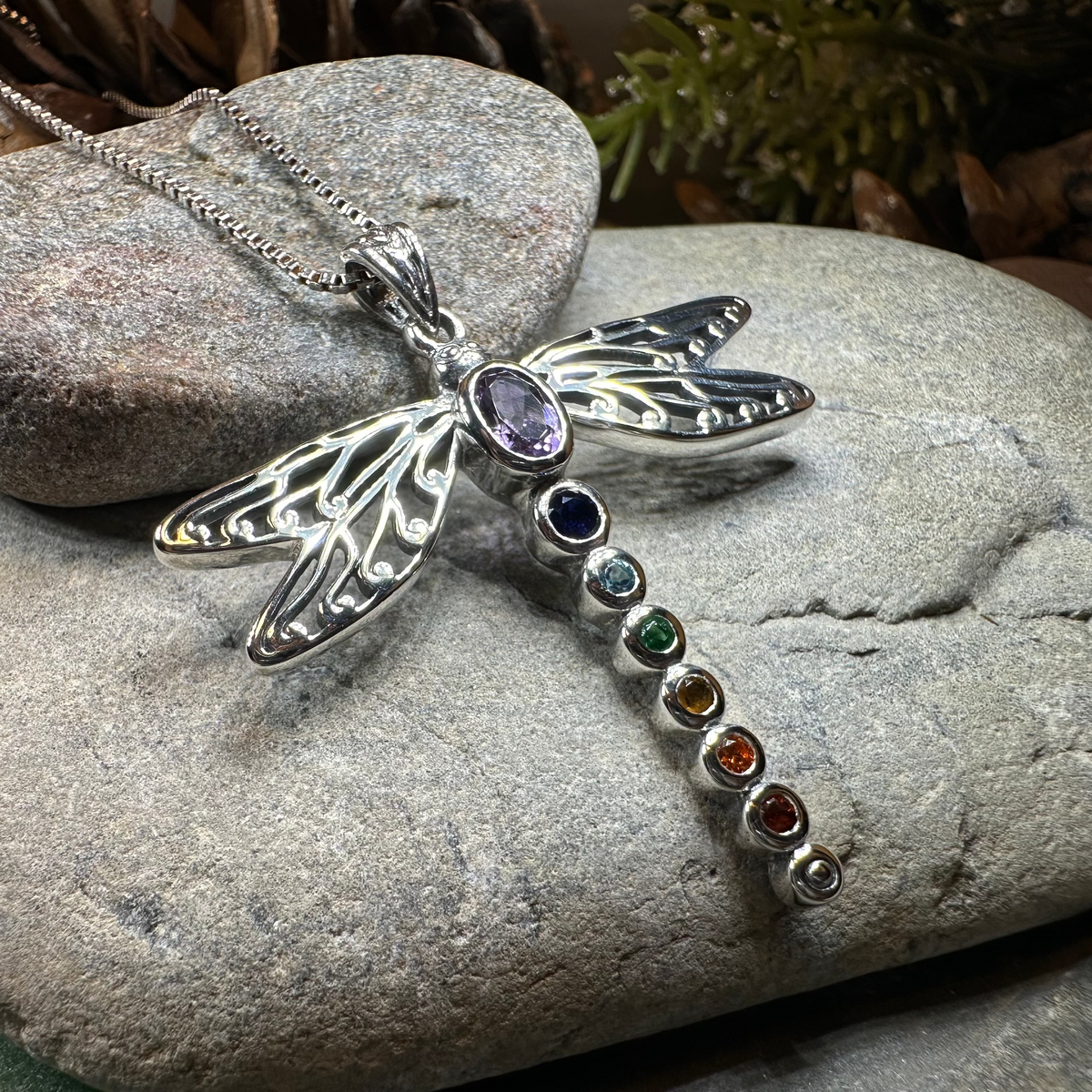 Chakra Dragonfly Necklace | Pendant | Wiccan Center