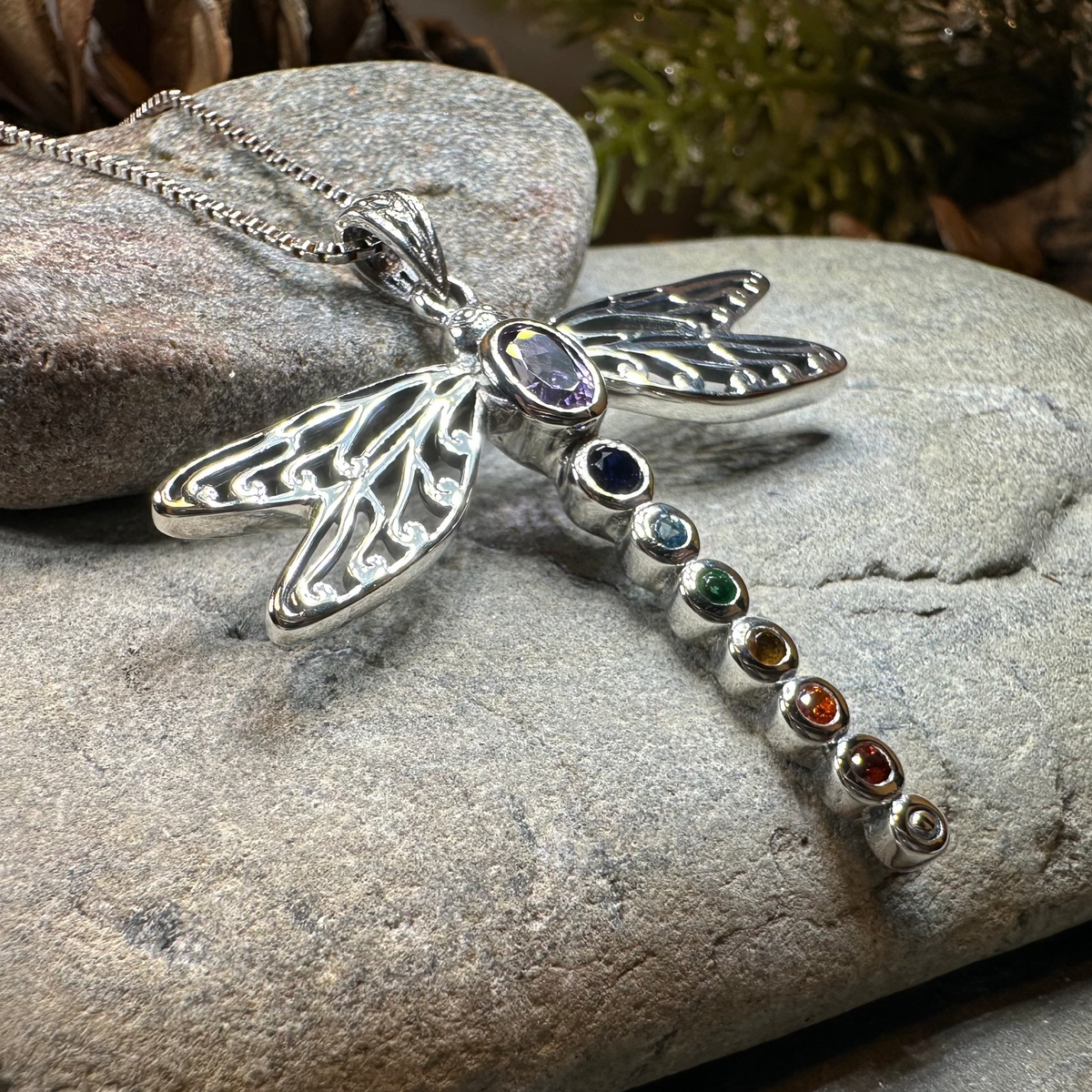 Chakra Dragonfly Necklace | Pendant | Wiccan Center