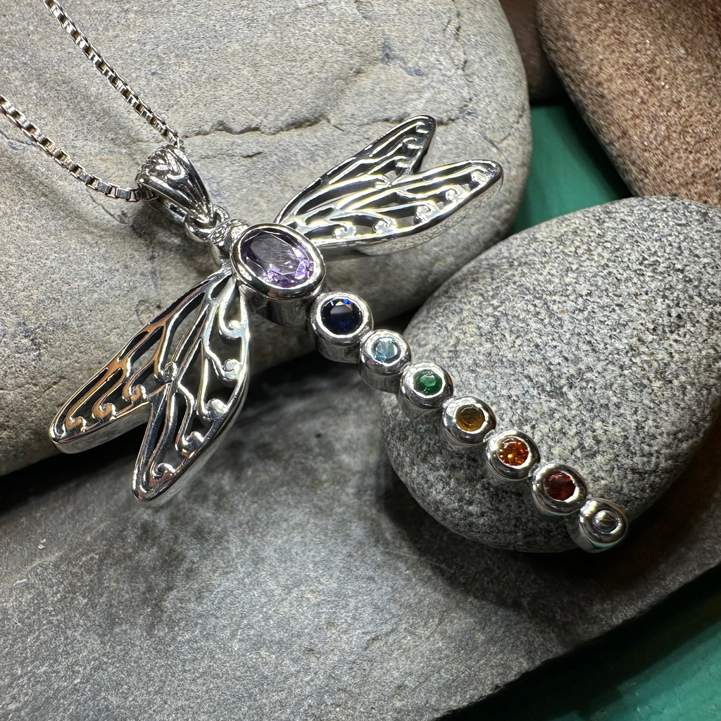 Chakra Dragonfly Necklace | Pendant | Wiccan Center
