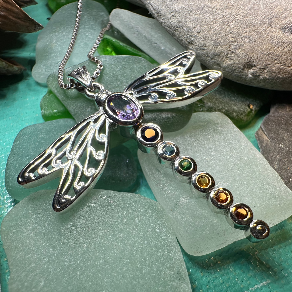 Chakra Dragonfly Necklace | Pendant | Wiccan Center