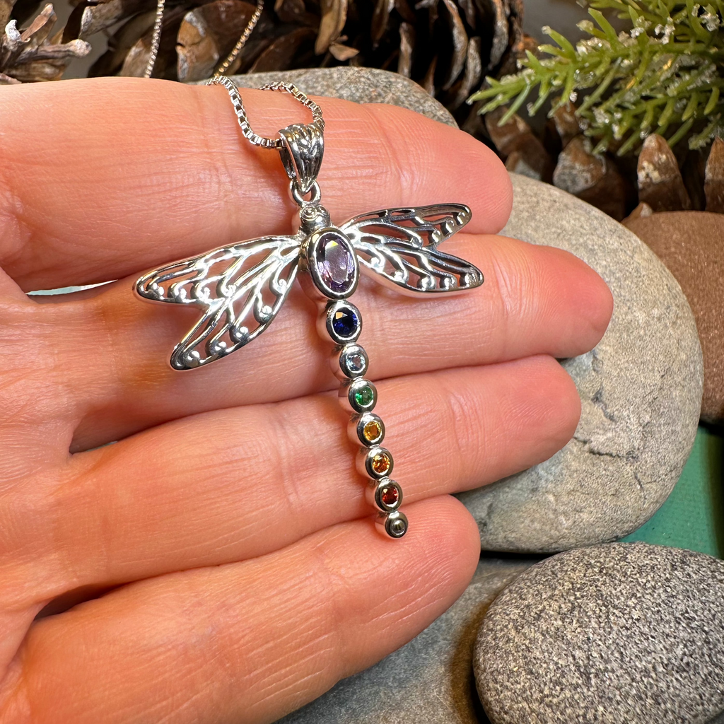 Chakra Dragonfly Necklace | Pendant | Wiccan Center