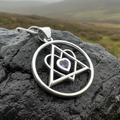 Amethyst Heart AA Sobriety Necklace in Sterling Silver | Pendant | Wiccan Center