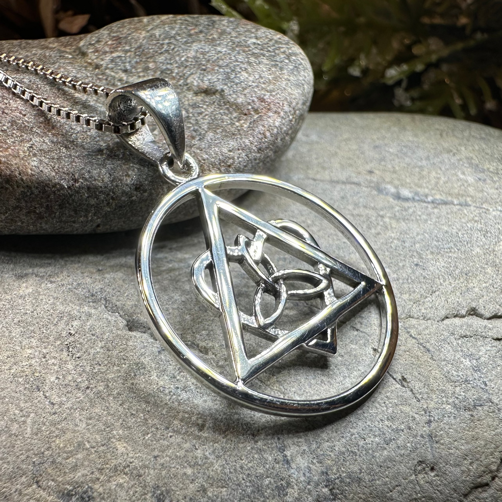 Celtic Trinity Knot AA Sobriety Necklace in Sterling Silver | Pendant | Wiccan Center