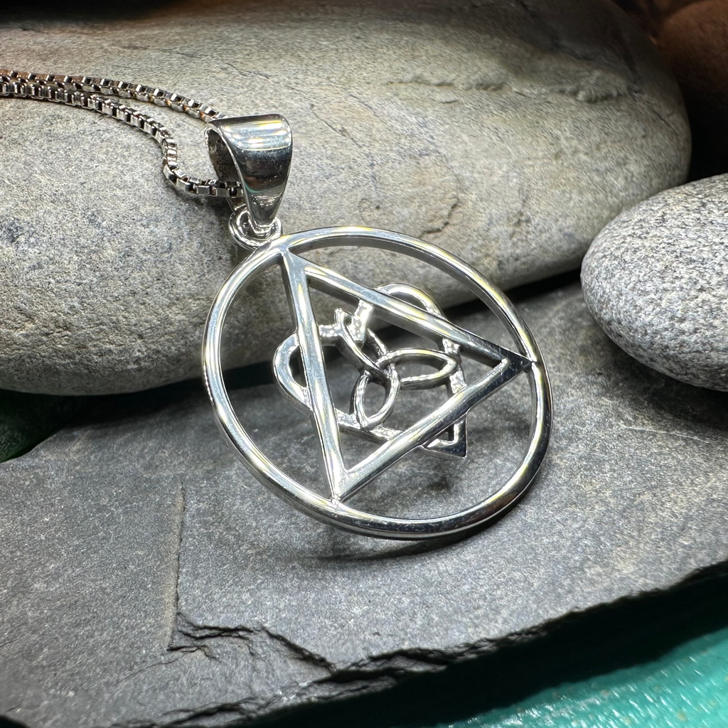 Celtic Trinity Knot AA Sobriety Necklace in Sterling Silver | Pendant | Wiccan Center