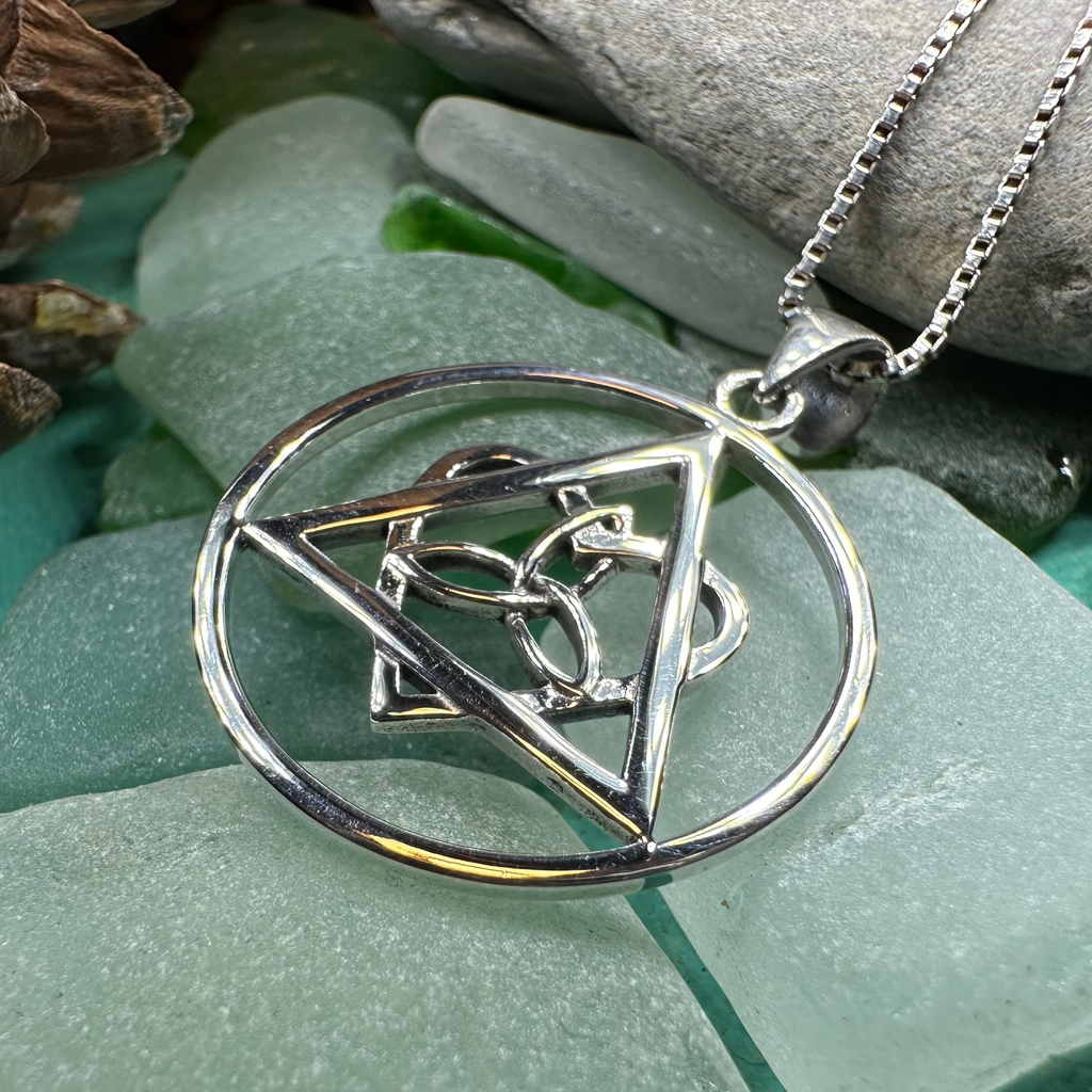 Celtic Trinity Knot AA Sobriety Necklace in Sterling Silver | Pendant | Wiccan Center