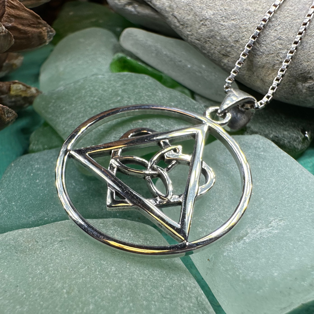 Celtic Trinity Knot AA Sobriety Necklace in Sterling Silver | Pendant | Wiccan Center