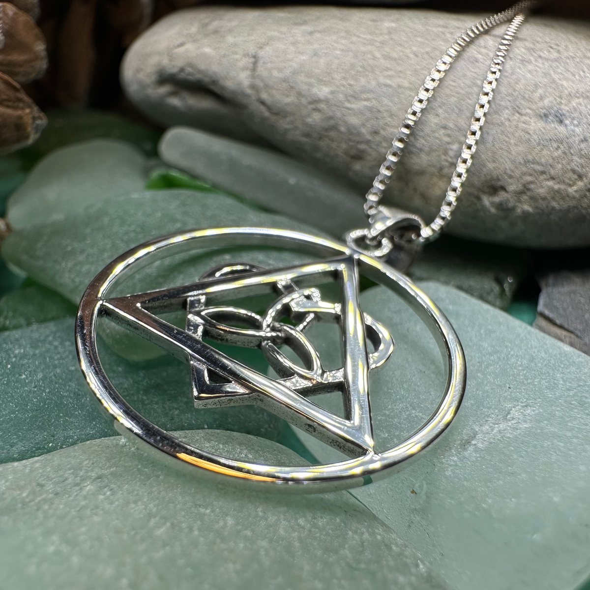 Celtic Trinity Knot AA Sobriety Necklace in Sterling Silver | Pendant | Wiccan Center