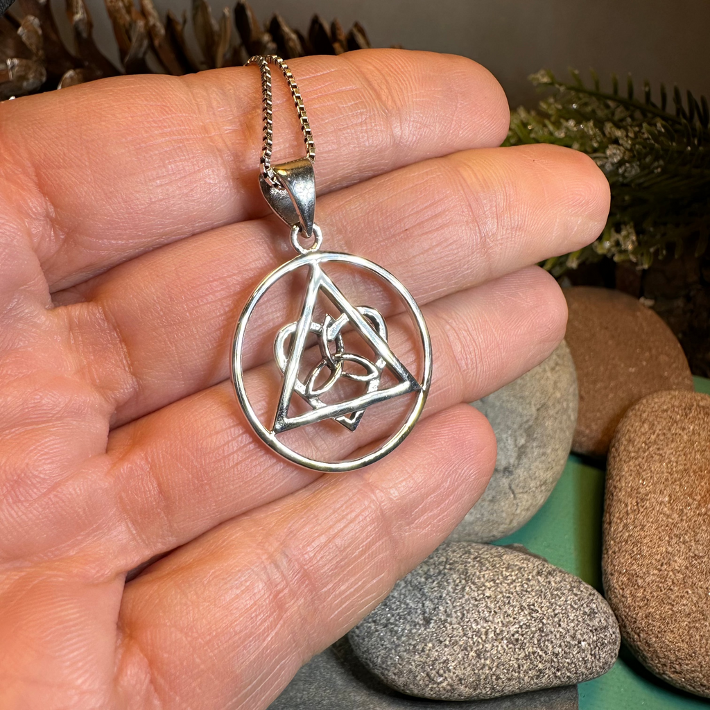 Celtic Trinity Knot AA Sobriety Necklace in Sterling Silver | Pendant | Wiccan Center