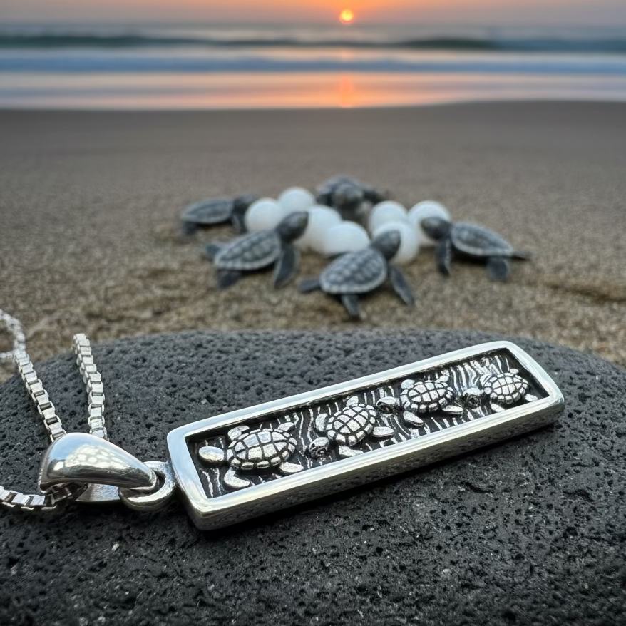 Hatchling Turtles Necklace in Sterling Silver | Pendant | Wiccan Center