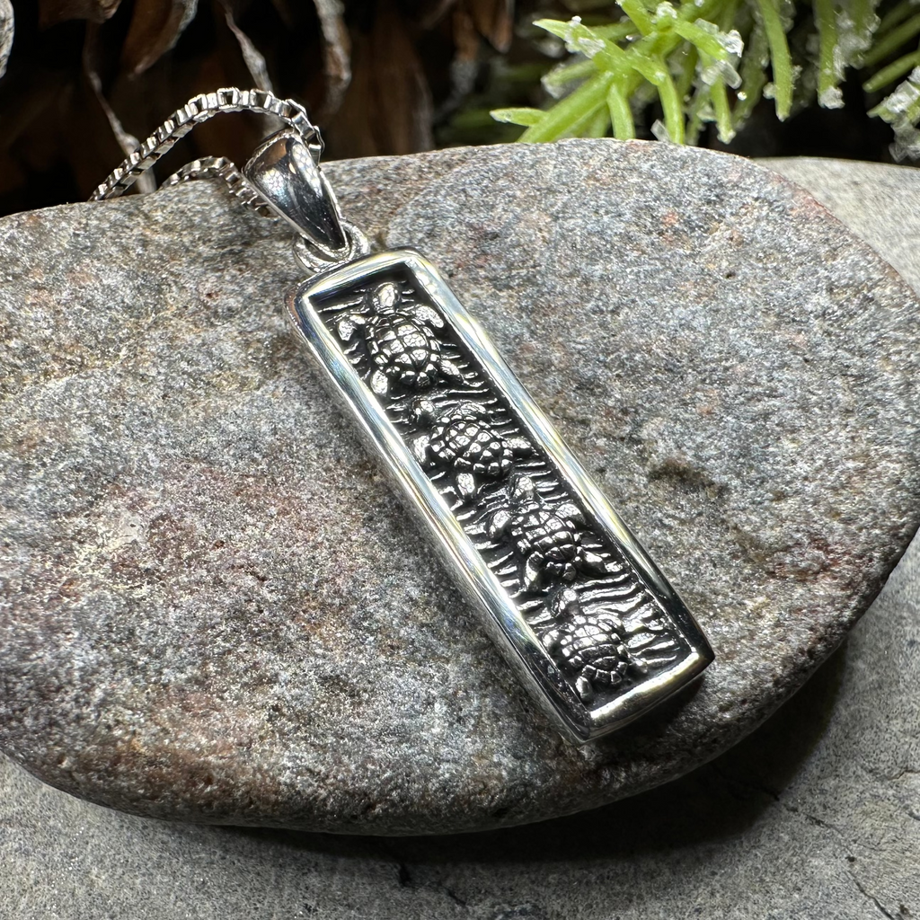 Hatchling Turtles Necklace in Sterling Silver | Pendant | Wiccan Center