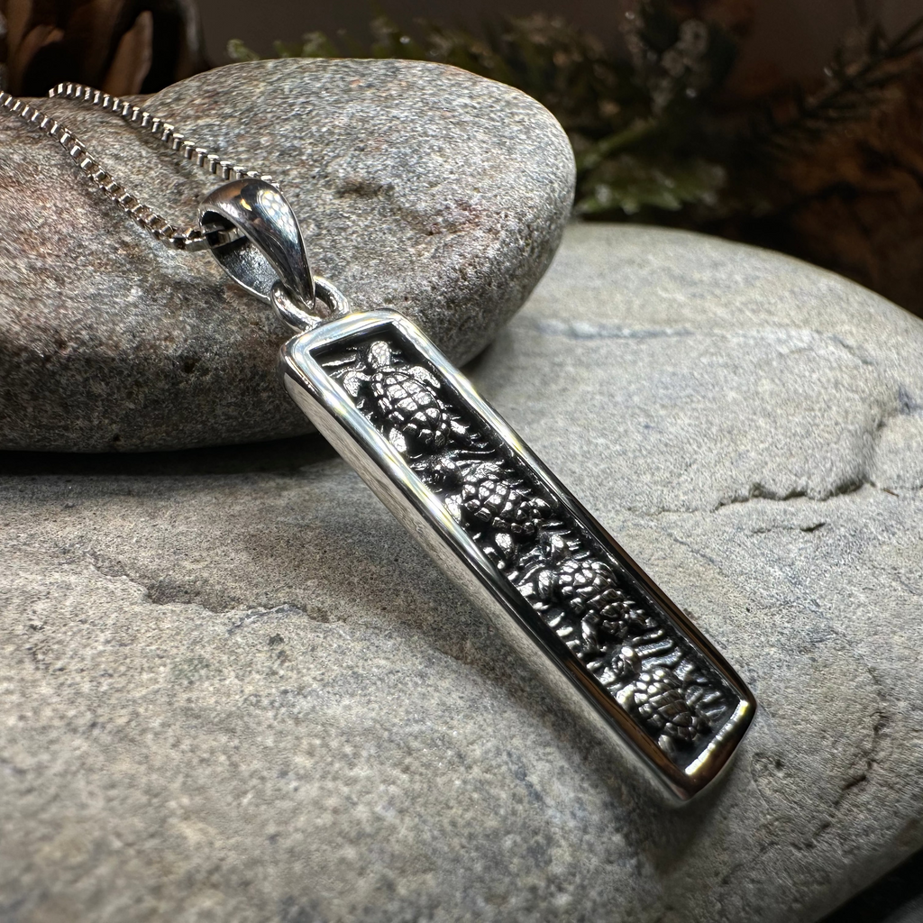 Hatchling Turtles Necklace in Sterling Silver | Pendant | Wiccan Center