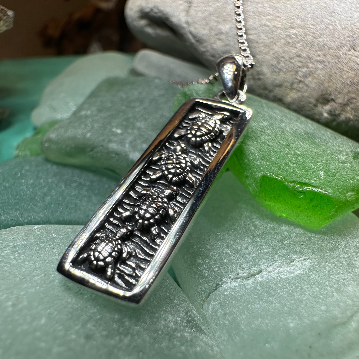 Hatchling Turtles Necklace in Sterling Silver | Pendant | Wiccan Center