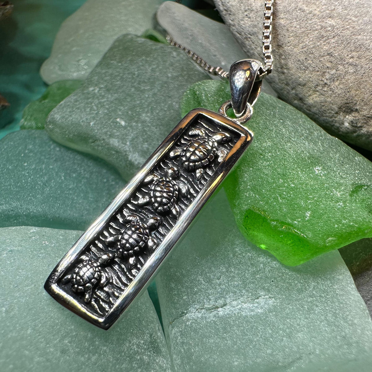 Hatchling Turtles Necklace in Sterling Silver | Pendant | Wiccan Center
