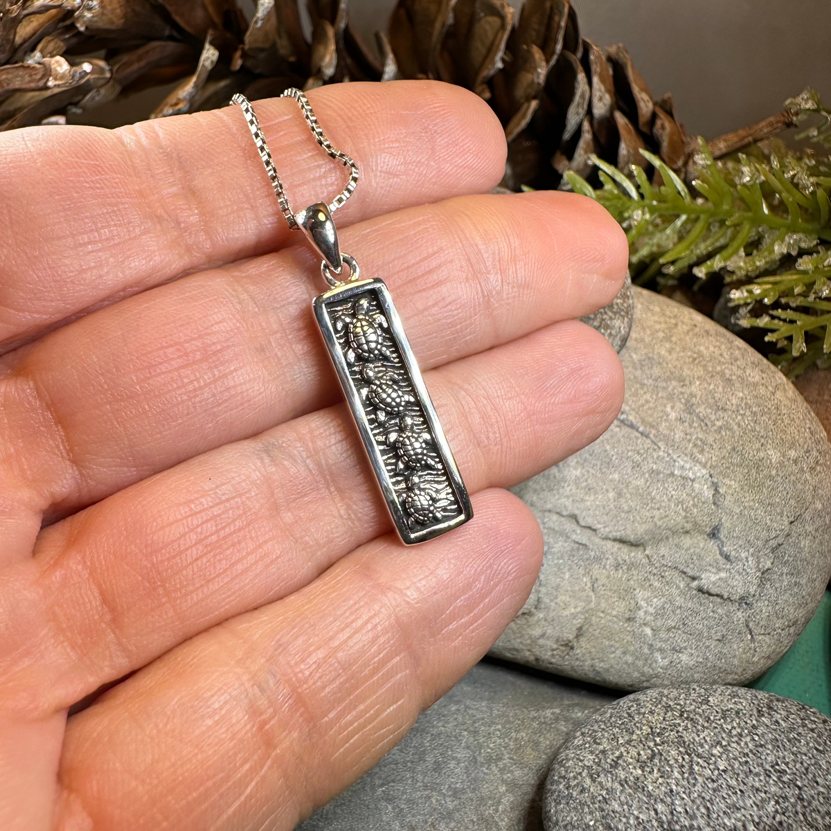 Hatchling Turtles Necklace in Sterling Silver | Pendant | Wiccan Center