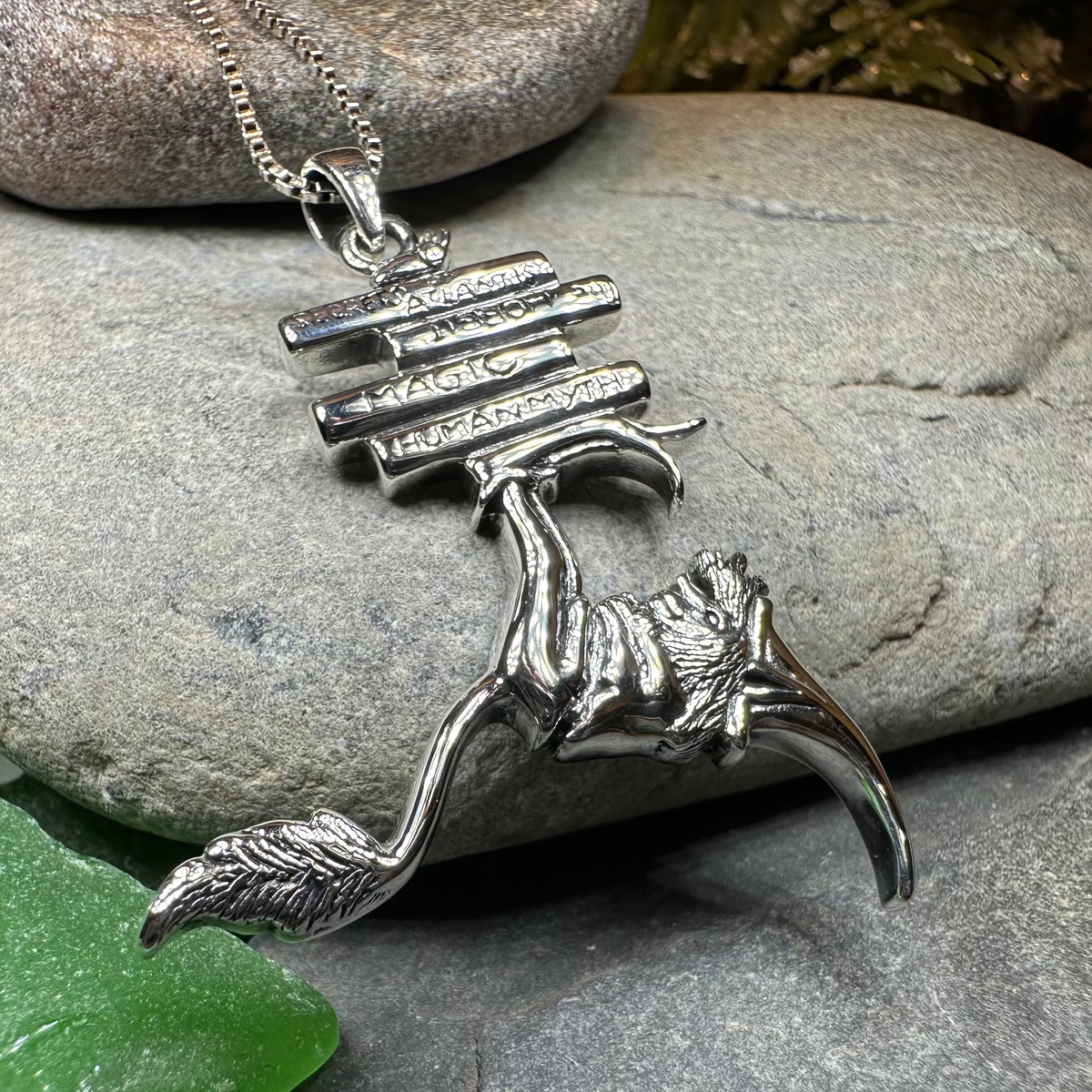 Book Lover Gnome Necklace in Sterling Silver