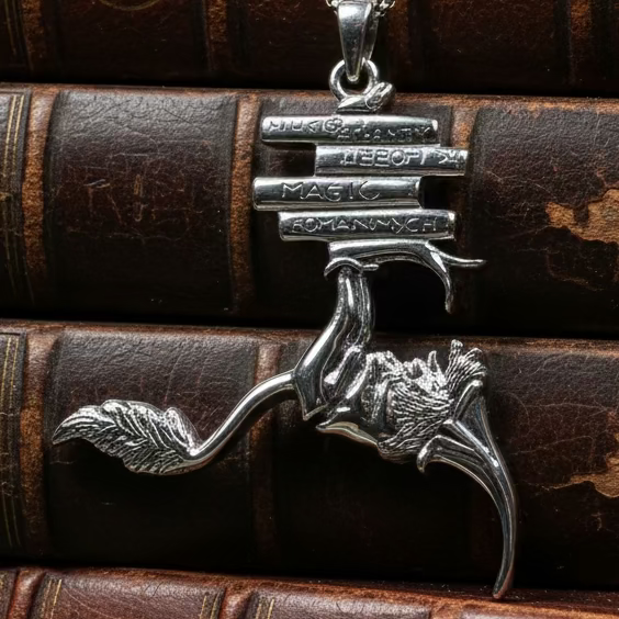 Book Lover Gnome Necklace in Sterling Silver