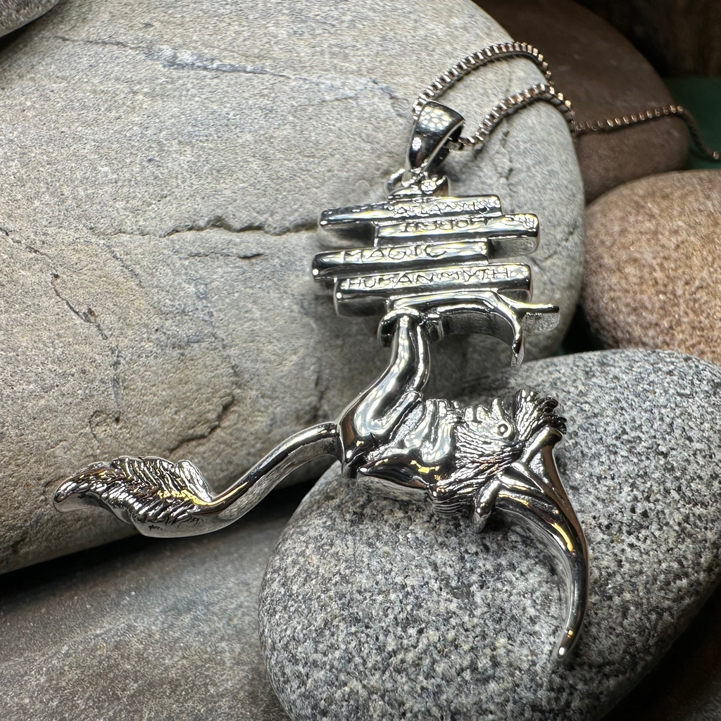 Book Lover Gnome Necklace in Sterling Silver | Pendant | Wiccan Center