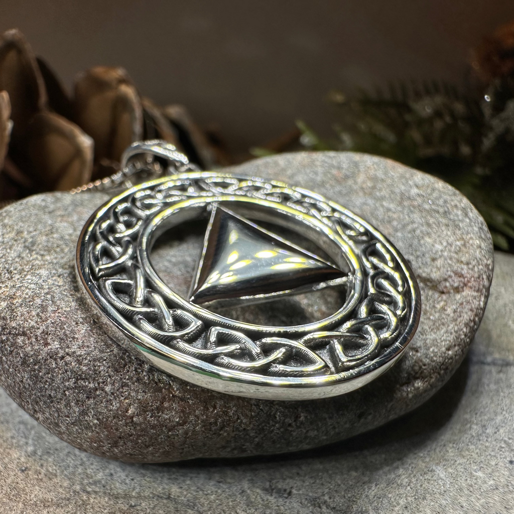 Large Celtic AA Sobriety Necklace in Sterling Silver | Pendant | Wiccan Center