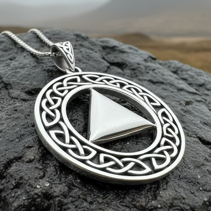 Large Celtic AA Sobriety Necklace in Sterling Silver | Pendant | Wiccan Center