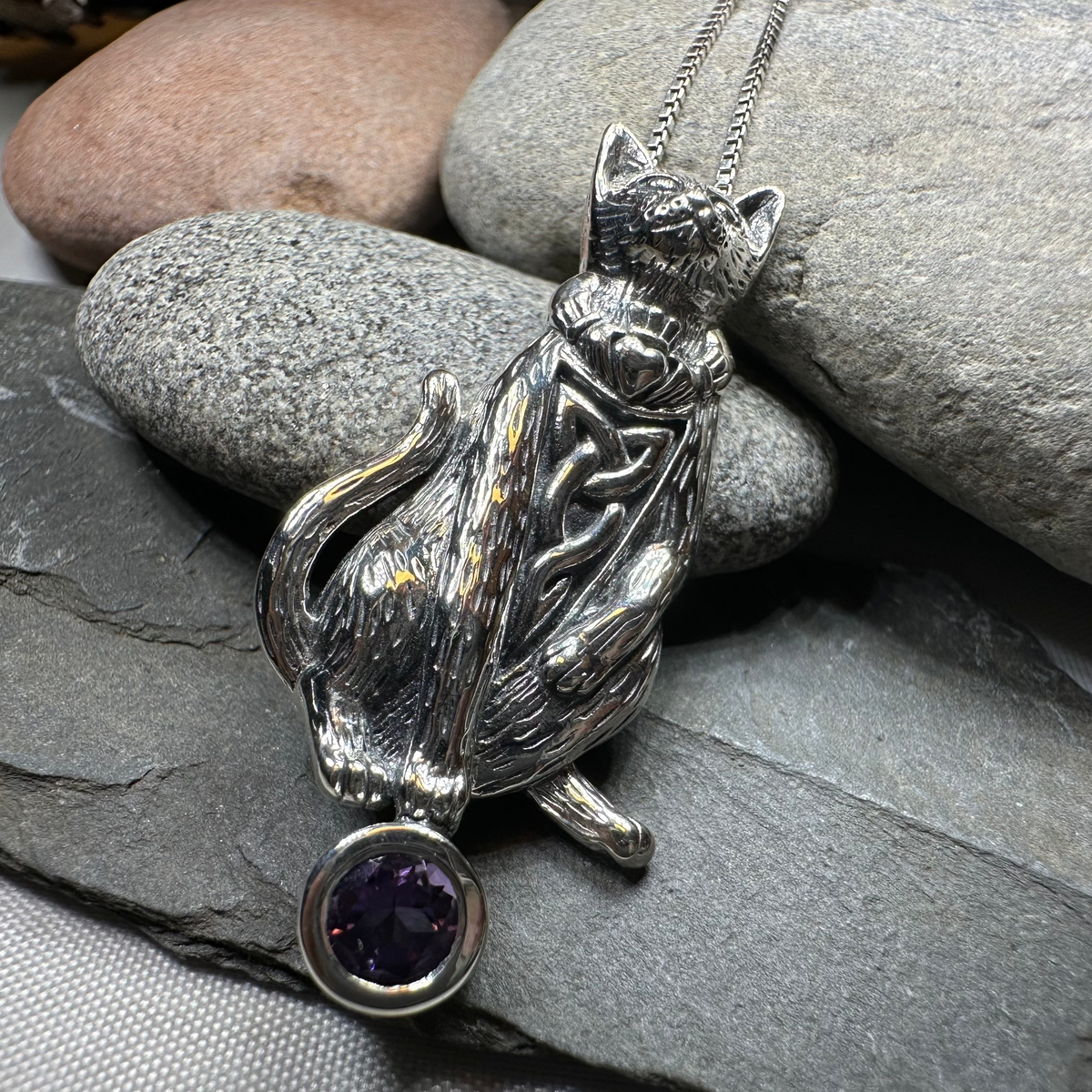 Claddagh Irish Cat Necklace | Pendant | Wiccan Center