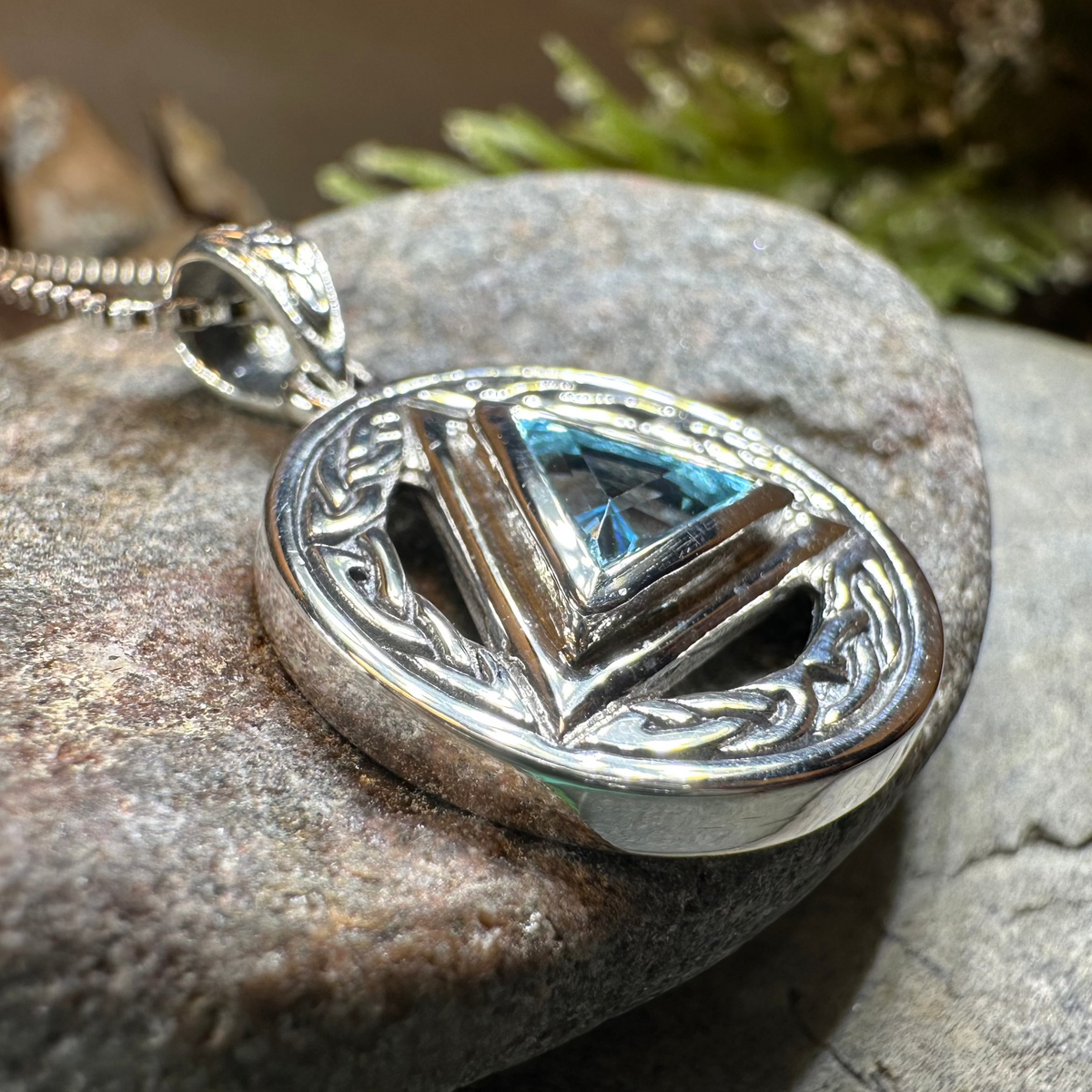 Gemstone Celtic AA Sobriety Necklace in Sterling Silver | Pendant | Wiccan Center