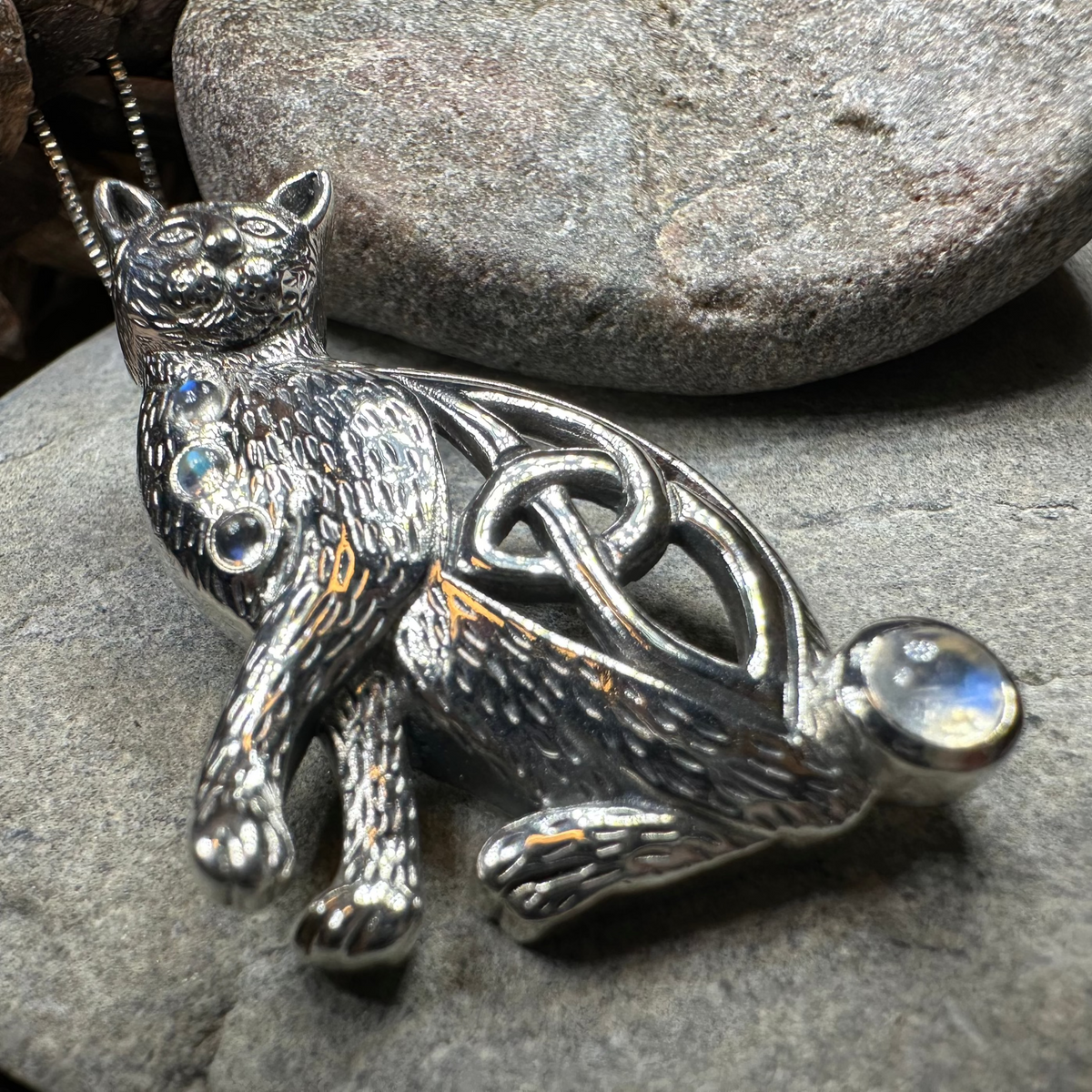 Salem Celtic Cat Necklace in Sterling Silver | Pendant | Wiccan Center